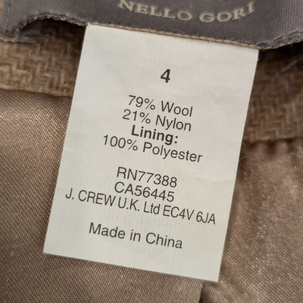 J Crew Wool Blend Tan Peacoat Size 4 - Picture 7 of 9